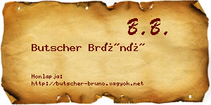 Butscher Brúnó névjegykártya